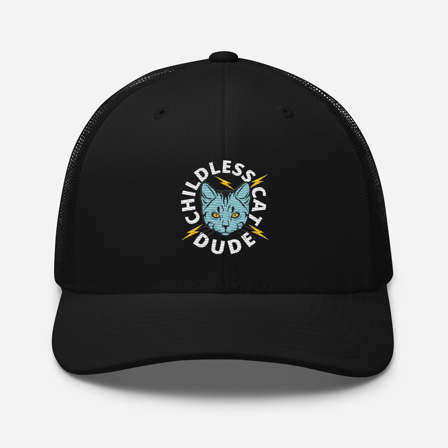 Childless Cat Dude Trucker Cap
