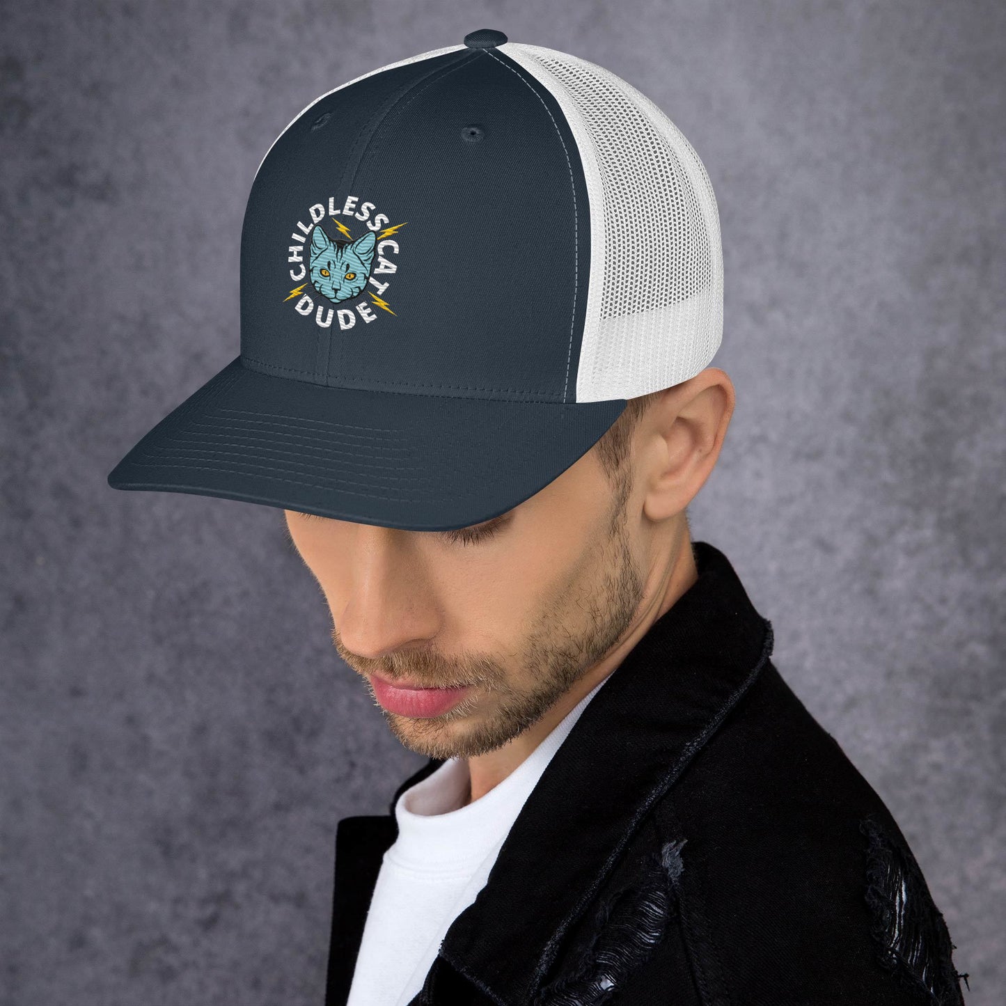 Childless Cat Dude Trucker Cap