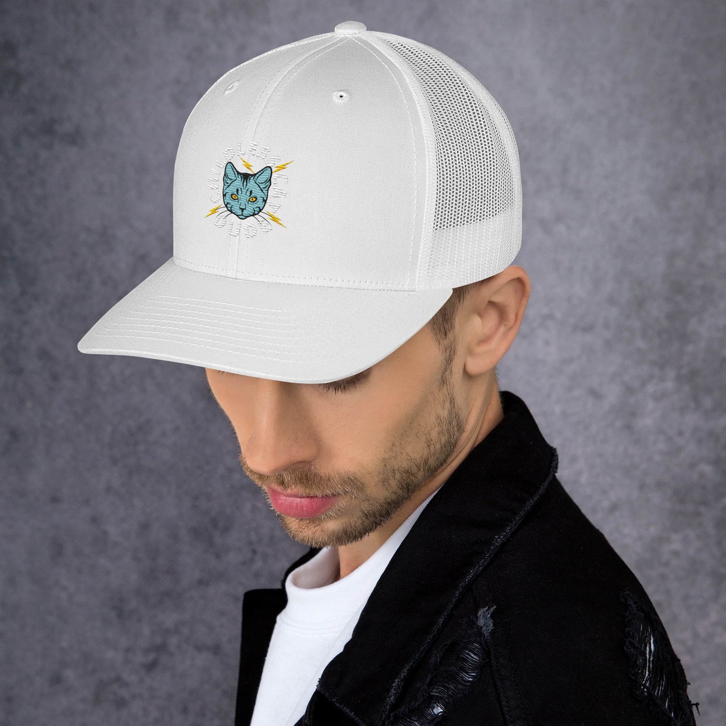 Childless Cat Dude Trucker Cap