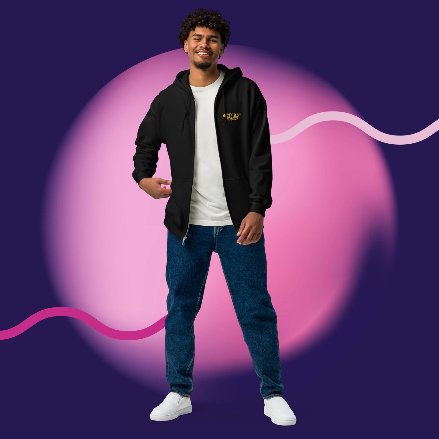 Abbey Scott's Nobody Unisex heavy blend zip hoodie