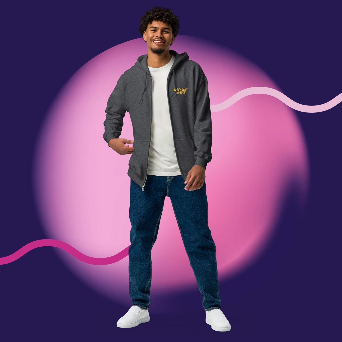 Abbey Scott's Nobody Unisex heavy blend zip hoodie